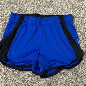 black and blue shorts